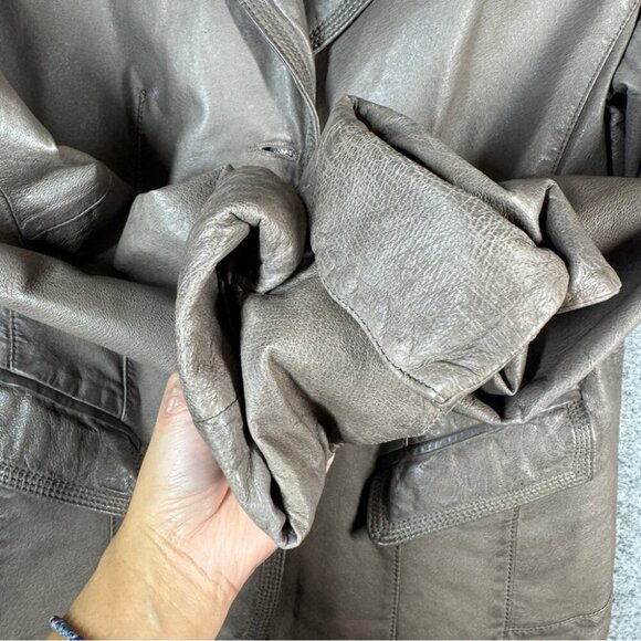 DANIER Women's Tan Leather Jacket - Picture 6 of 14